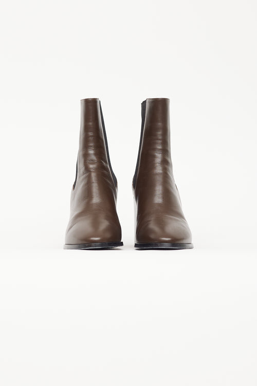 Dries Van Noten Brown & Black Leather Chelsea Boot
