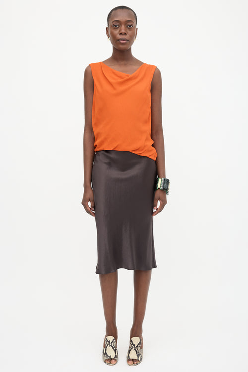 Dries Van Noten Crepe Cowl Neck Blouse