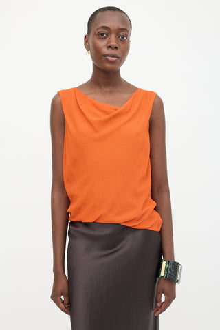 Dries Van Noten Crepe Cowl Neck Blouse