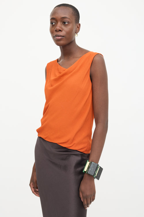 Dries Van Noten Crepe Cowl Neck Blouse