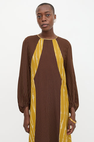 Dries Van Noten Crepe Multi Stripe Dress
