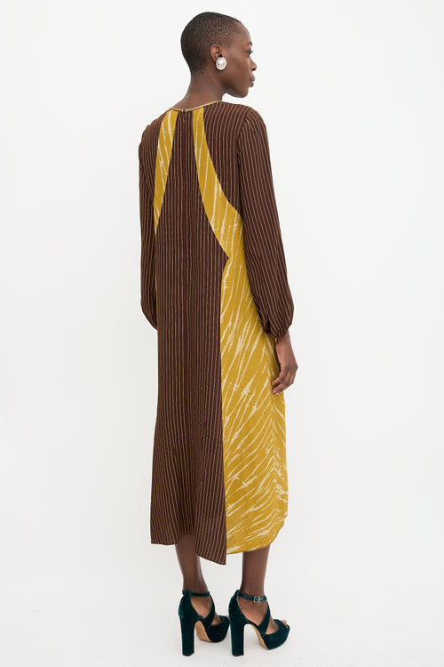 Dries Van Noten Crepe Multi Stripe Dress