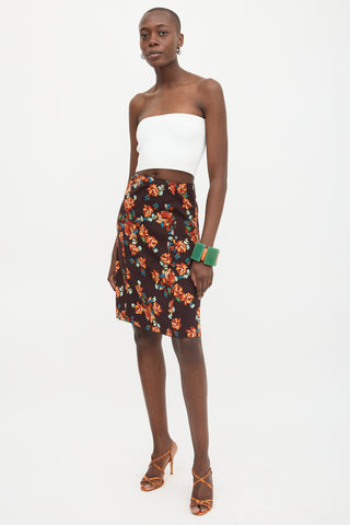 Dries Van Noten Floral Midi Skirt
