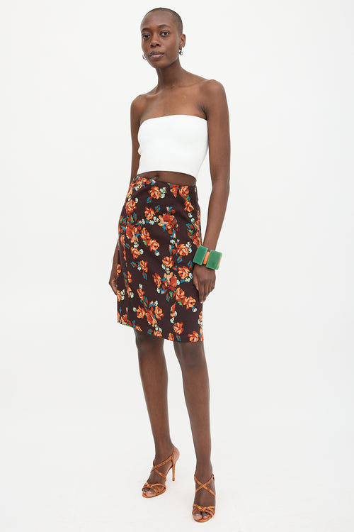 Dries Van Noten Floral Midi Skirt
