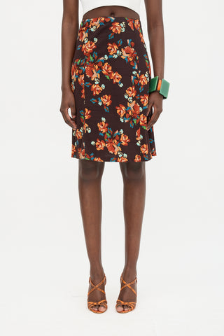 Dries Van Noten Floral Midi Skirt