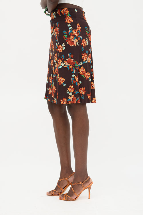 Dries Van Noten Floral Midi Skirt
