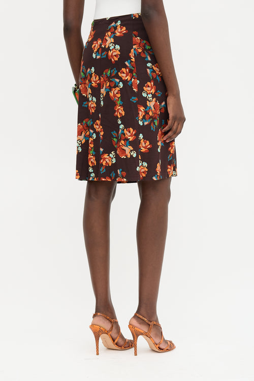 Dries Van Noten Floral Midi Skirt