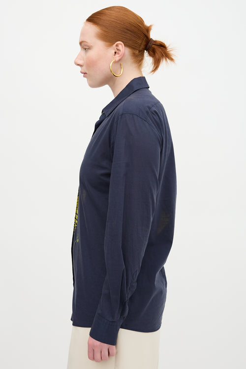 Dries Van Noten Floral Print Button Up Shirt