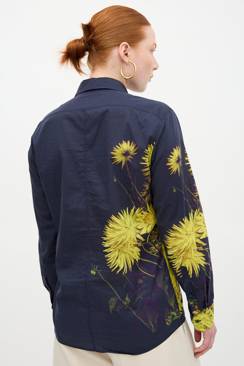Dries Van Noten Floral Print Button Up Shirt