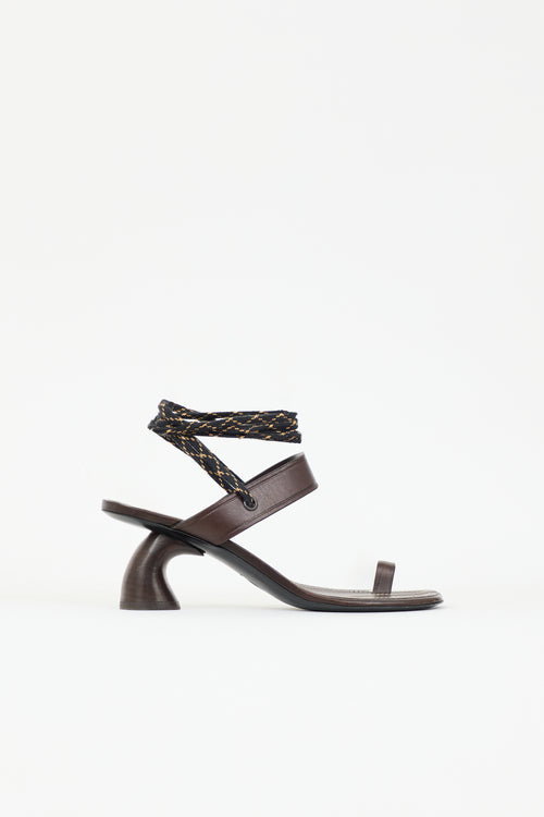 Dries Van Noten Leather Wrap Around Sandal