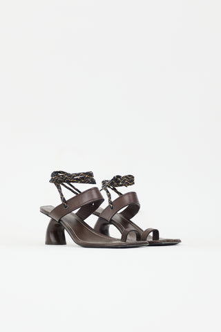 Dries Van Noten Leather Wrap Around Sandal