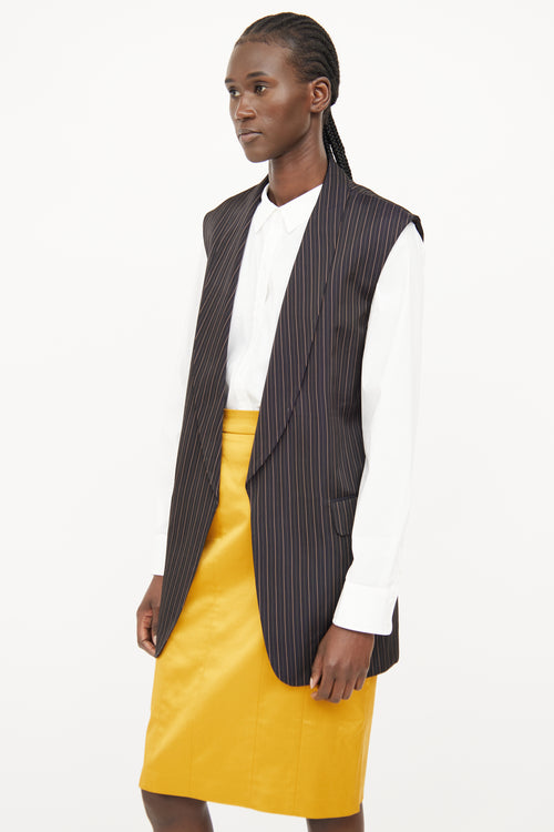 Dries Van Noten Black & Brown Stripe Vest