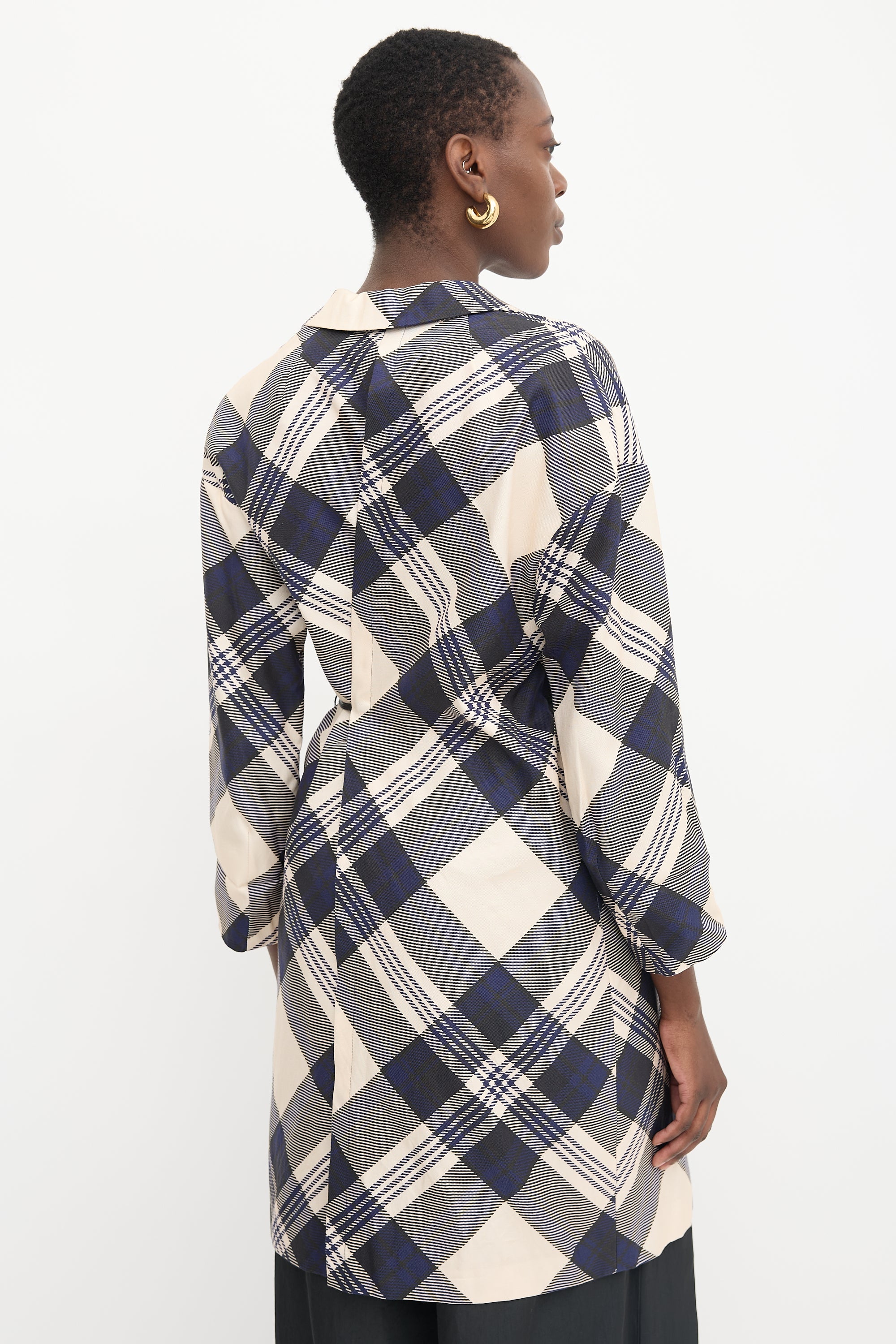 Dries Van Noten Plaid Duster Coat