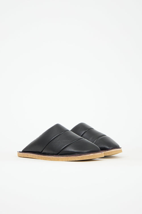 Dries Van Noten Leather Quilted Slide