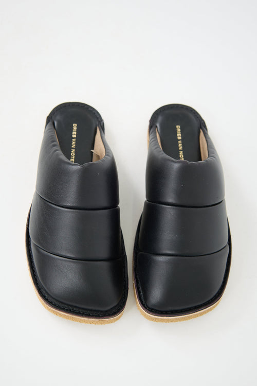 Dries Van Noten Leather Quilted Slide