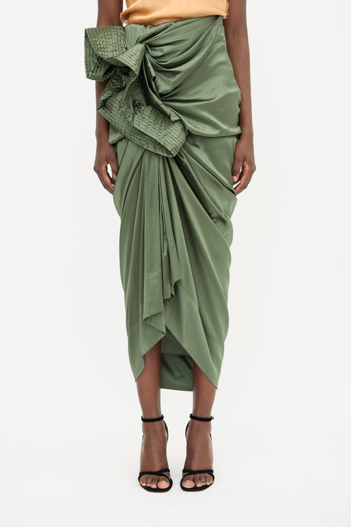 Dries Van Noten Silk Drape Skirt