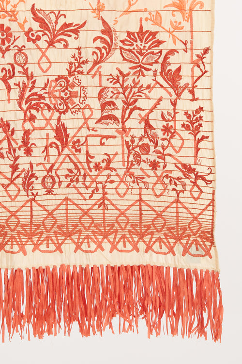 Dries Van Noten Silk Embroidered Scarf