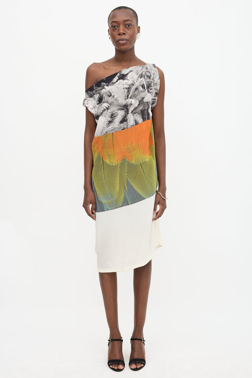 Dries Van Noten Silk Mixed Print Dress