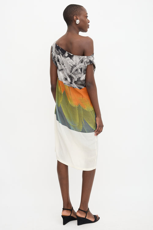 Dries Van Noten Silk Mixed Print Dress