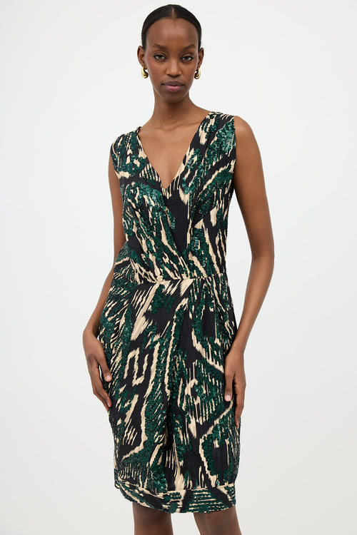 Dries Van Noten Silk Printed Sequin Dress