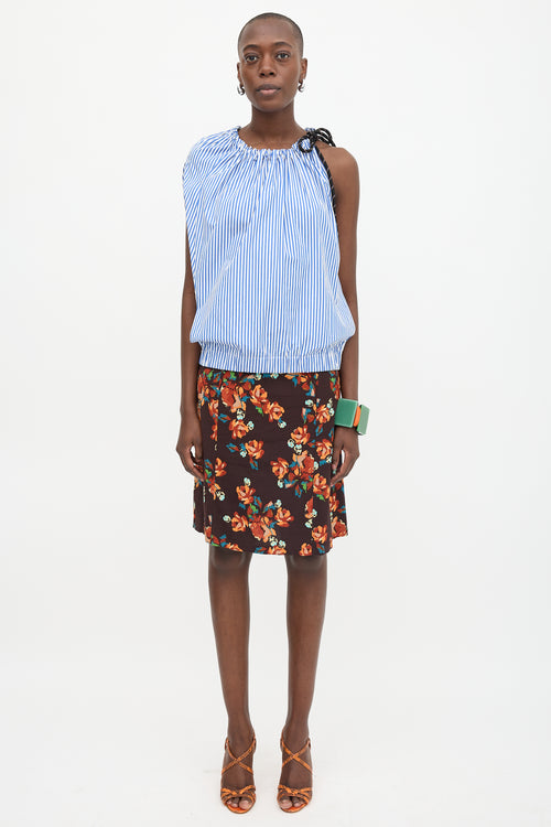 Dries Van Noten Stripe One Shoulder Blouse