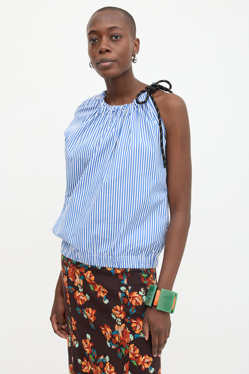 Dries Van Noten Stripe One Shoulder Blouse