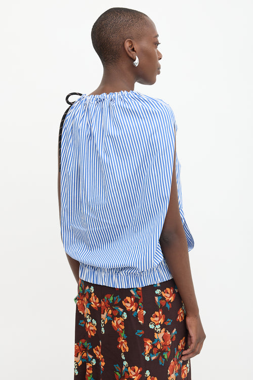 Dries Van Noten Stripe One Shoulder Blouse