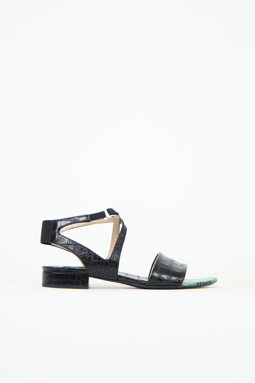 Dries Van Noten Embossed Leather Sandal