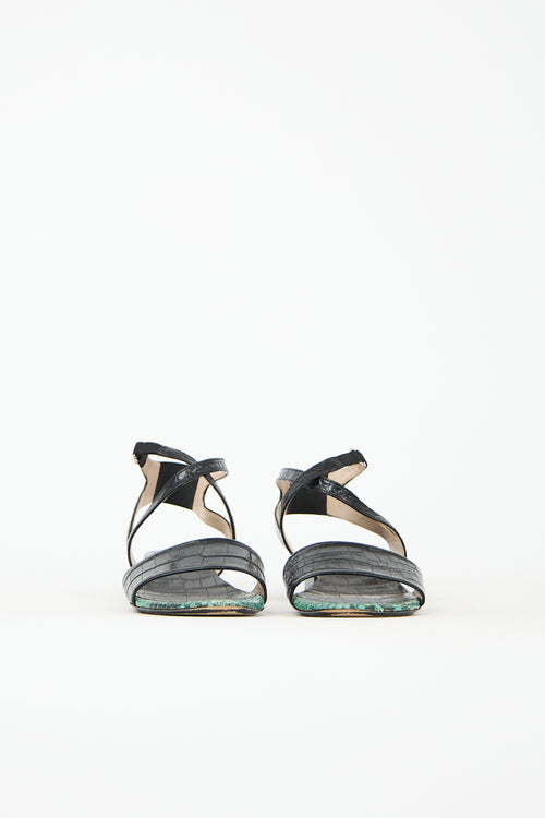 Dries Van Noten Embossed Leather Sandal