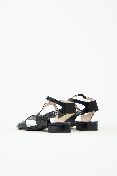 Dries Van Noten Embossed Leather Sandal