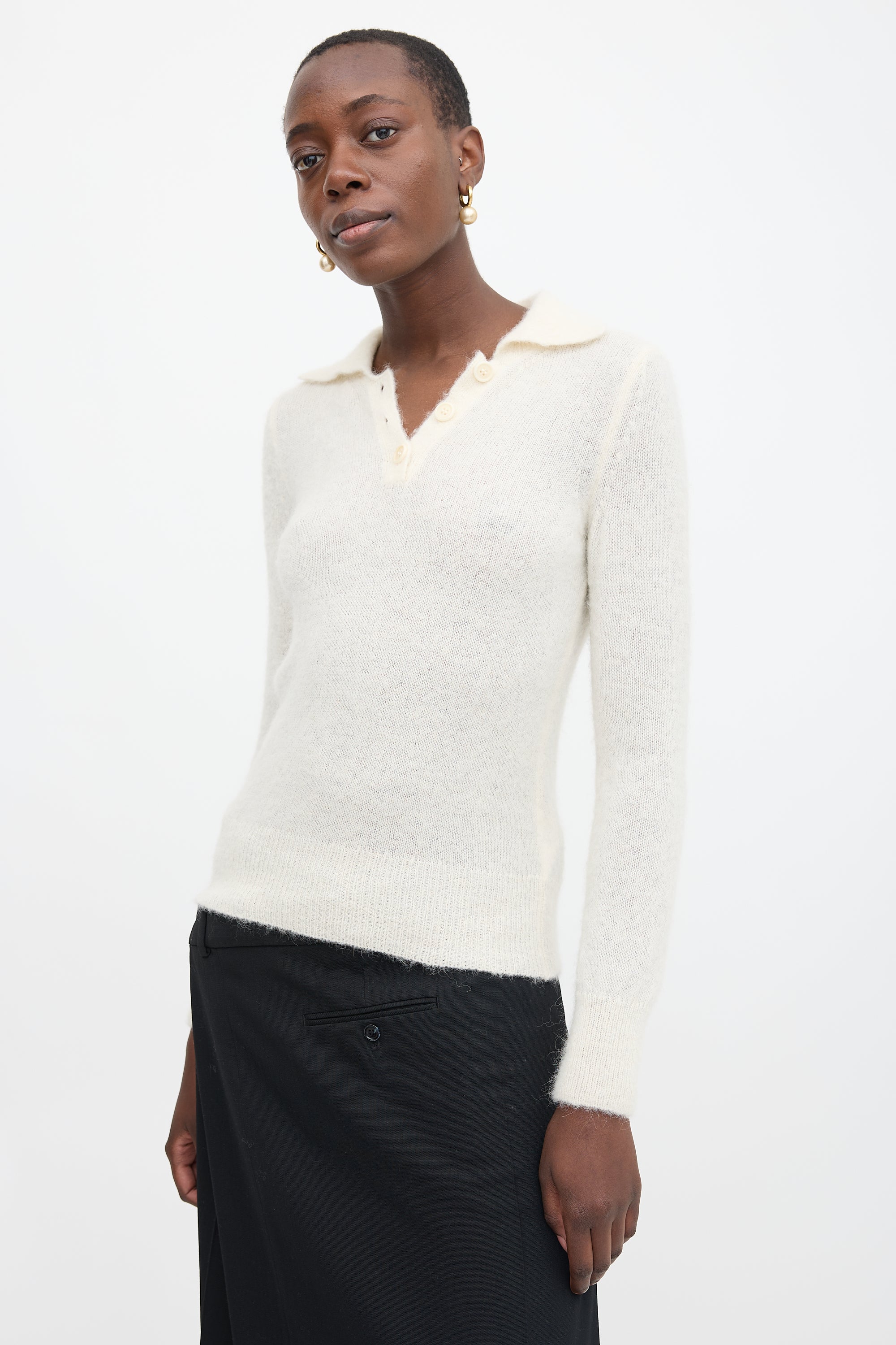Dries Van Noten Wool Polo Sweater