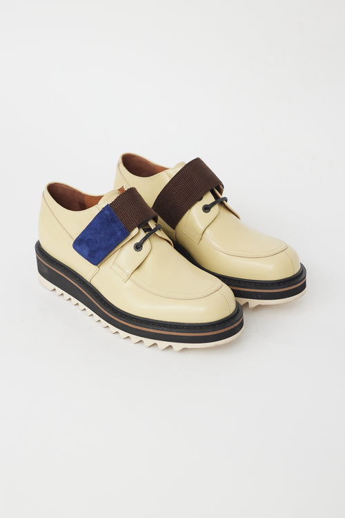 Dries Van Noten Yellow Leather & Brown Strap Oxford