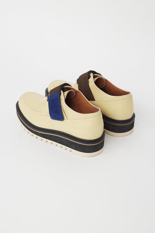 Dries Van Noten Yellow Leather & Brown Strap Oxford