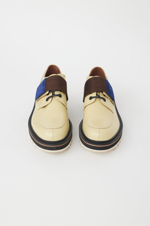 Dries Van Noten Yellow Leather & Brown Strap Oxford