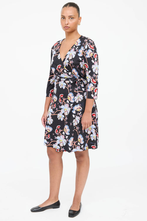 Diane von Furstenberg Silk Julian Floral Wrap Dress