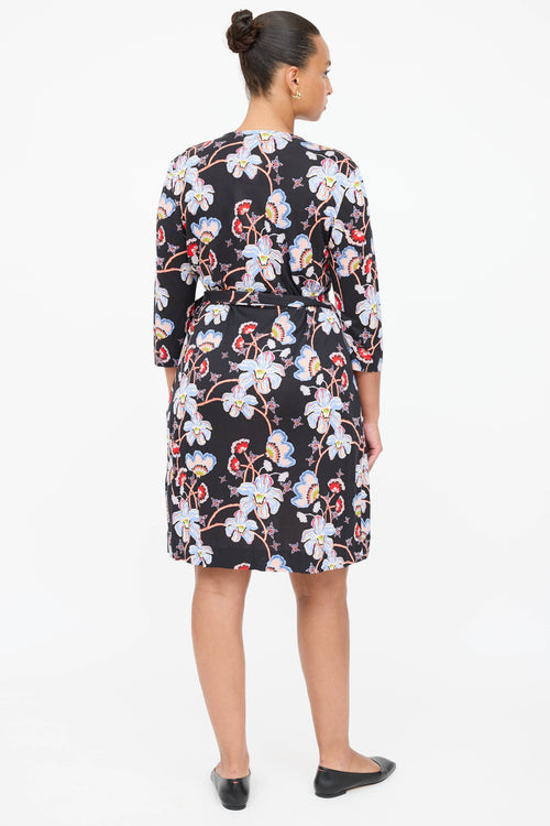 Diane von Furstenberg Silk Julian Floral Wrap Dress