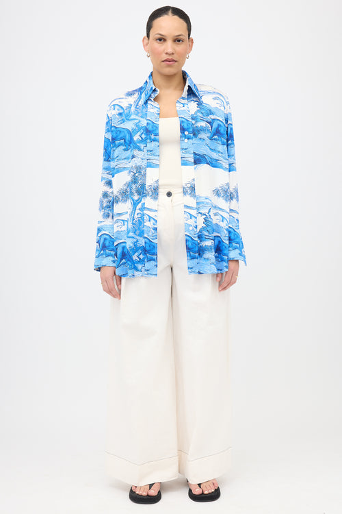 Ellery Silk Dinosaur Shirt