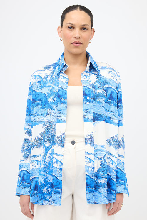 Ellery Silk Dinosaur Shirt