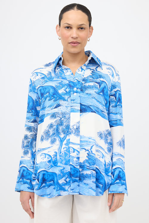 Ellery Silk Dinosaur Shirt