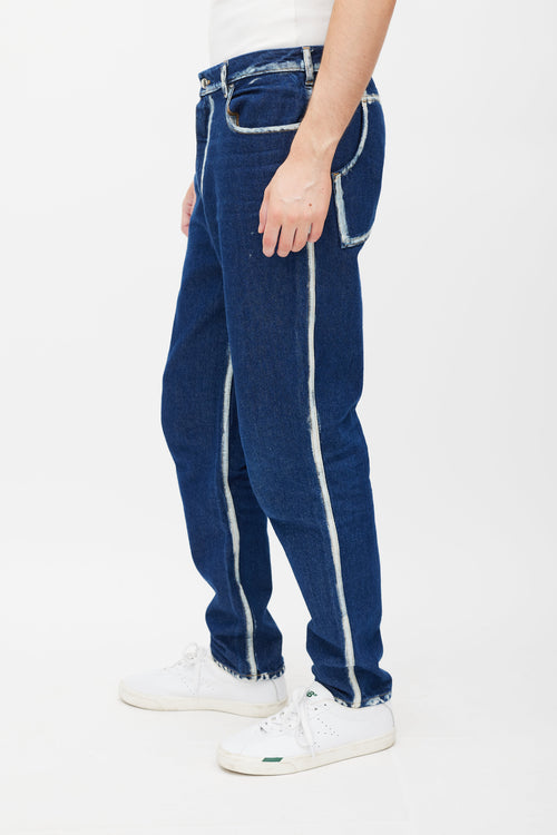 Eckhaus Latta Blue & White Painted Jeans