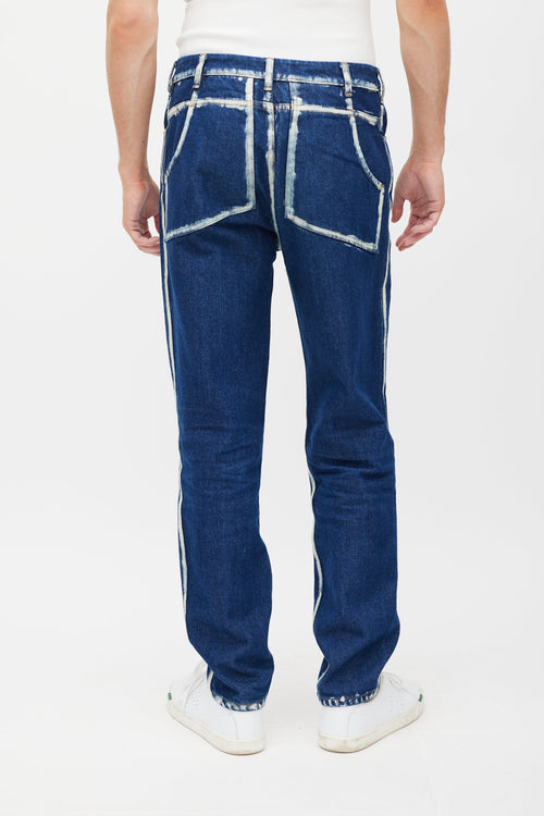 Eckhaus Latta Blue & White Painted Jeans