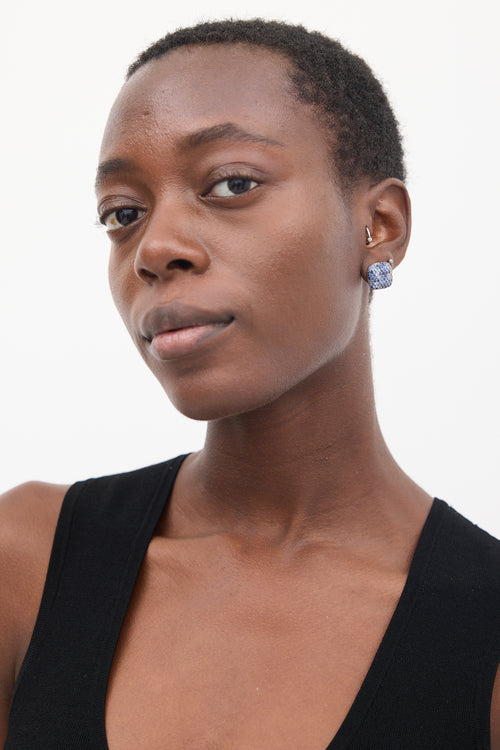 Effy Sterling Silver & Blue Sapphire Earrings