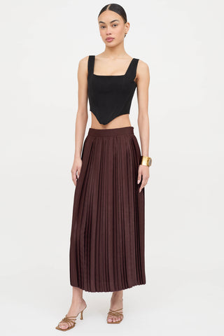 Eleventy Satin Pleated Skirt