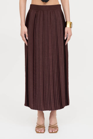 Eleventy Satin Pleated Skirt