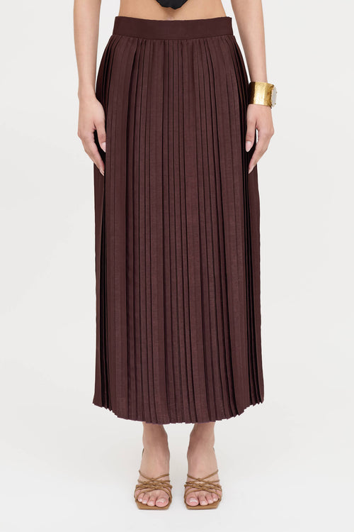 Eleventy Satin Pleated Skirt