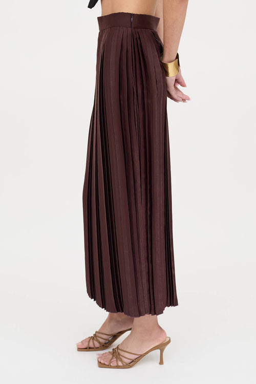 Eleventy Satin Pleated Skirt