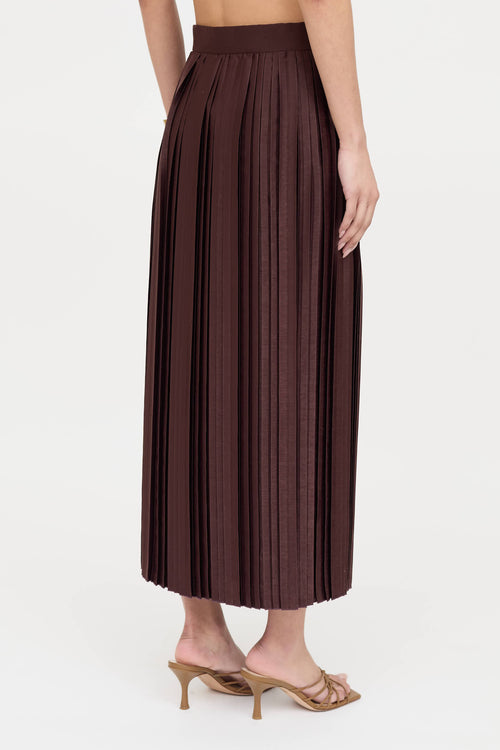 Eleventy Satin Pleated Skirt