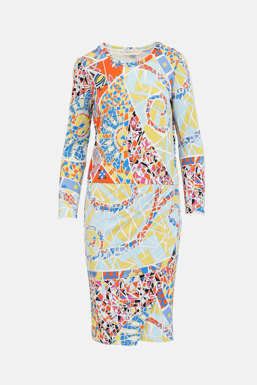 C. 1990's Drop Waist Patterned Dress