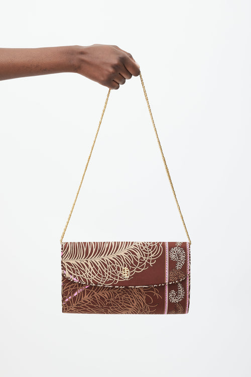 Emilio Pucci Brown & Pink Printed Clutch