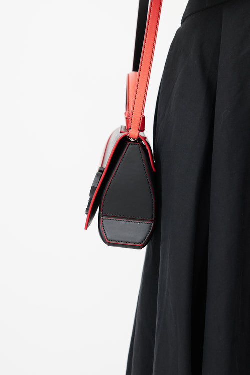 Emilio Pucci Black & Multicolour Pilot Leather Crossbody Bag